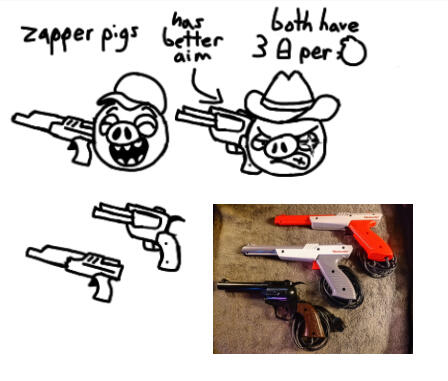 Zapper pigs for Duck Hunt levels